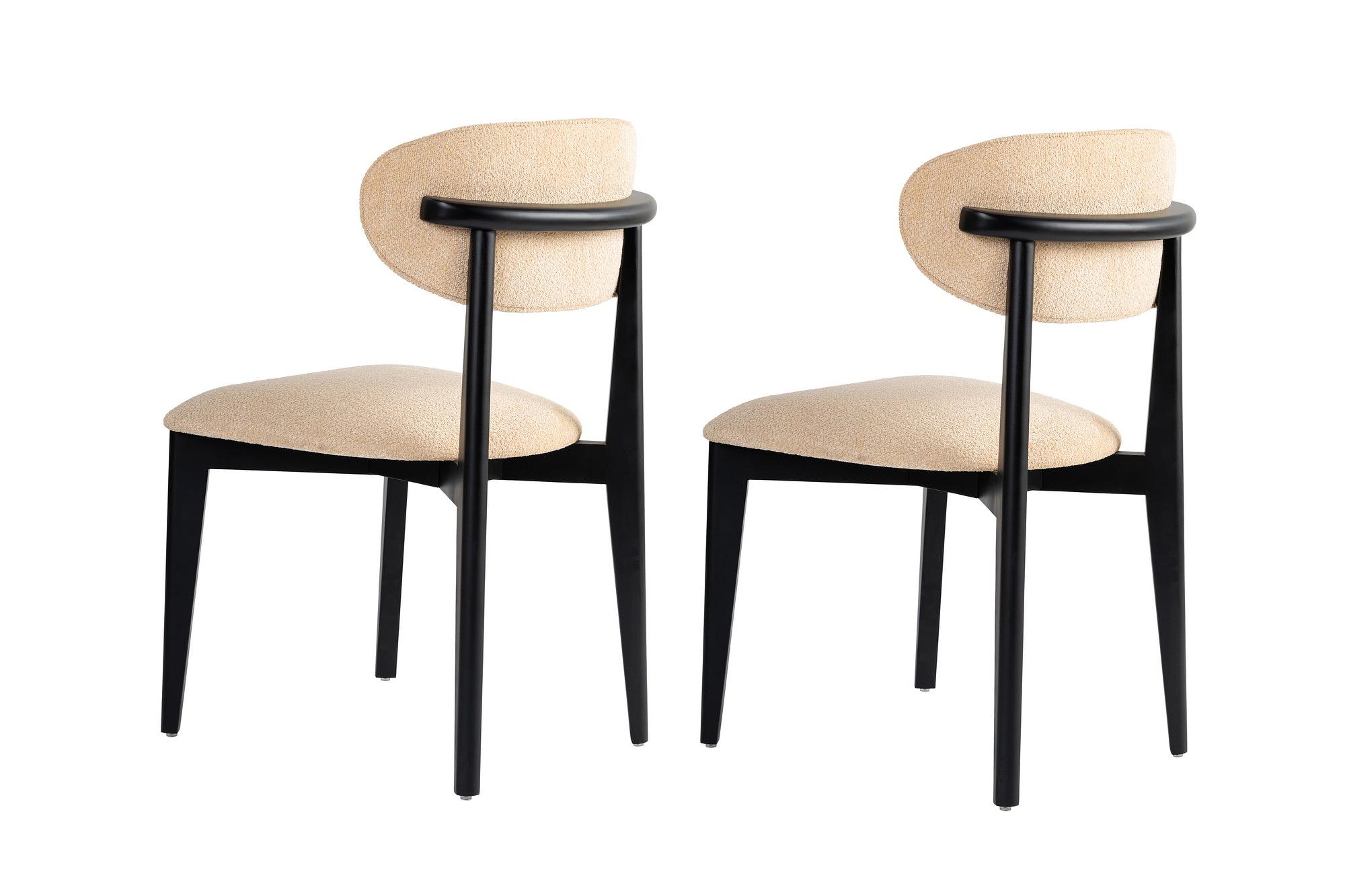 2x Lionte Dining Chair Wood veneer Cream white 3