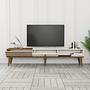 Milan TV Stand Walnut Brown Cream 3
