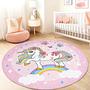 Unicorn children's rug Multicolored Ø120cm 0