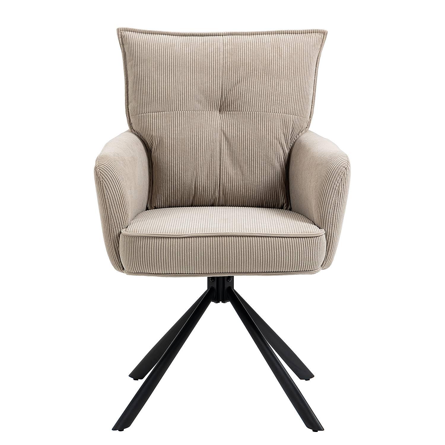 2x Drehbarer Armlehnenstuhl DIDRIP Cord Cappuccino 3