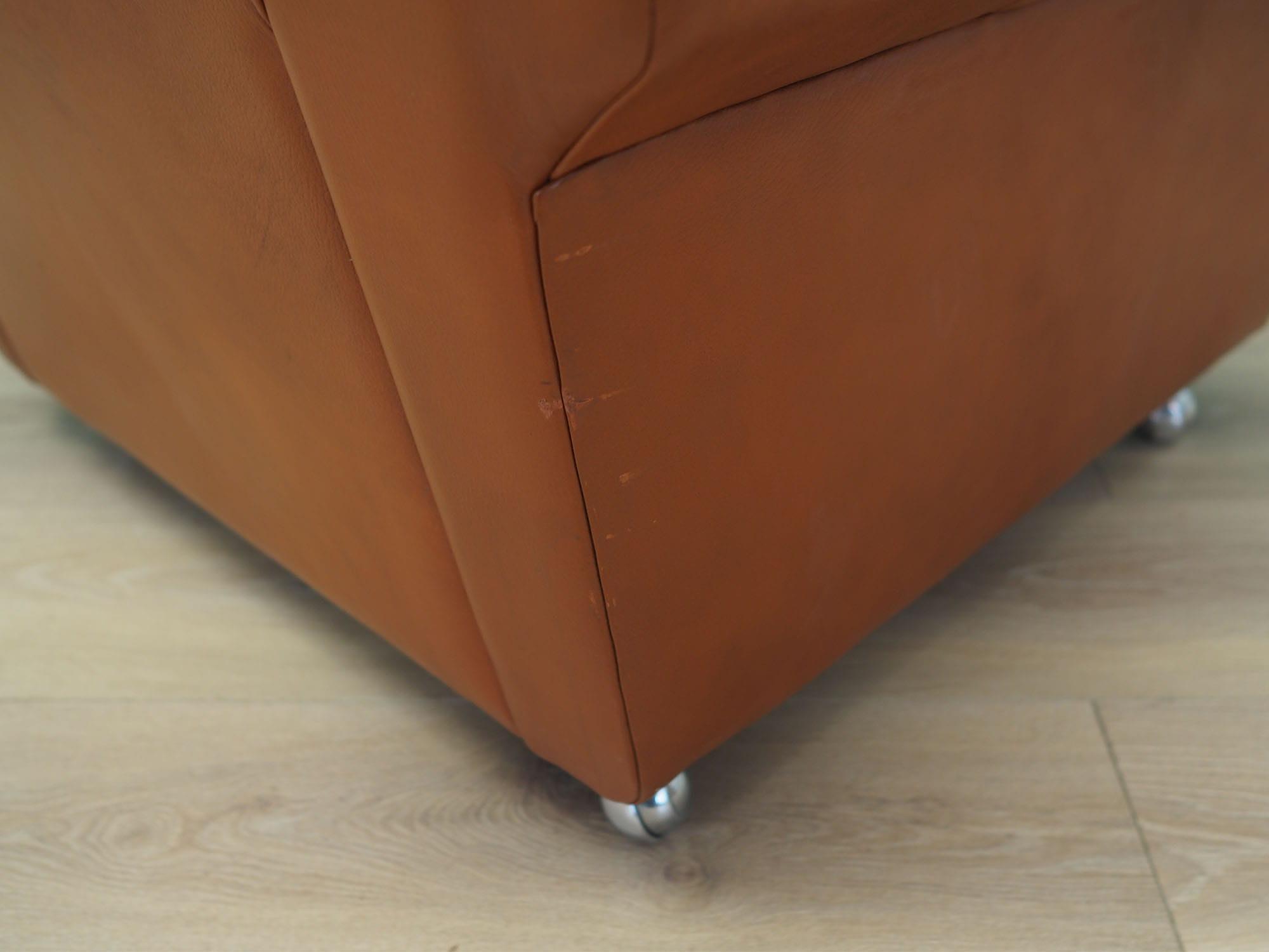 Vintage Armchair Leather Brown 1960s 11
