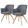 VESHI Swivel Armchair Set of 2 Grey 0