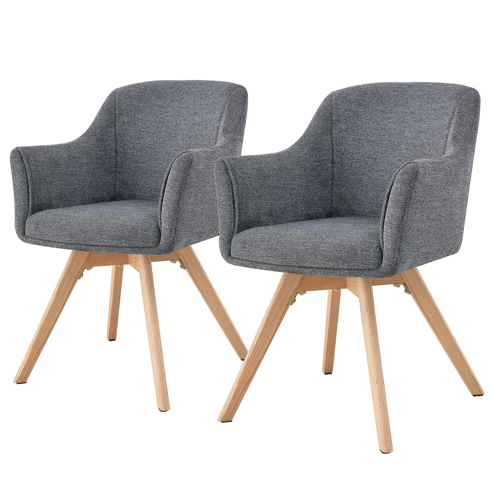 VESHI Swivel Armchair Set of 2 Grey 0