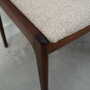 4x Vintage Chair Teak Wood Textile Beige 1970s 3