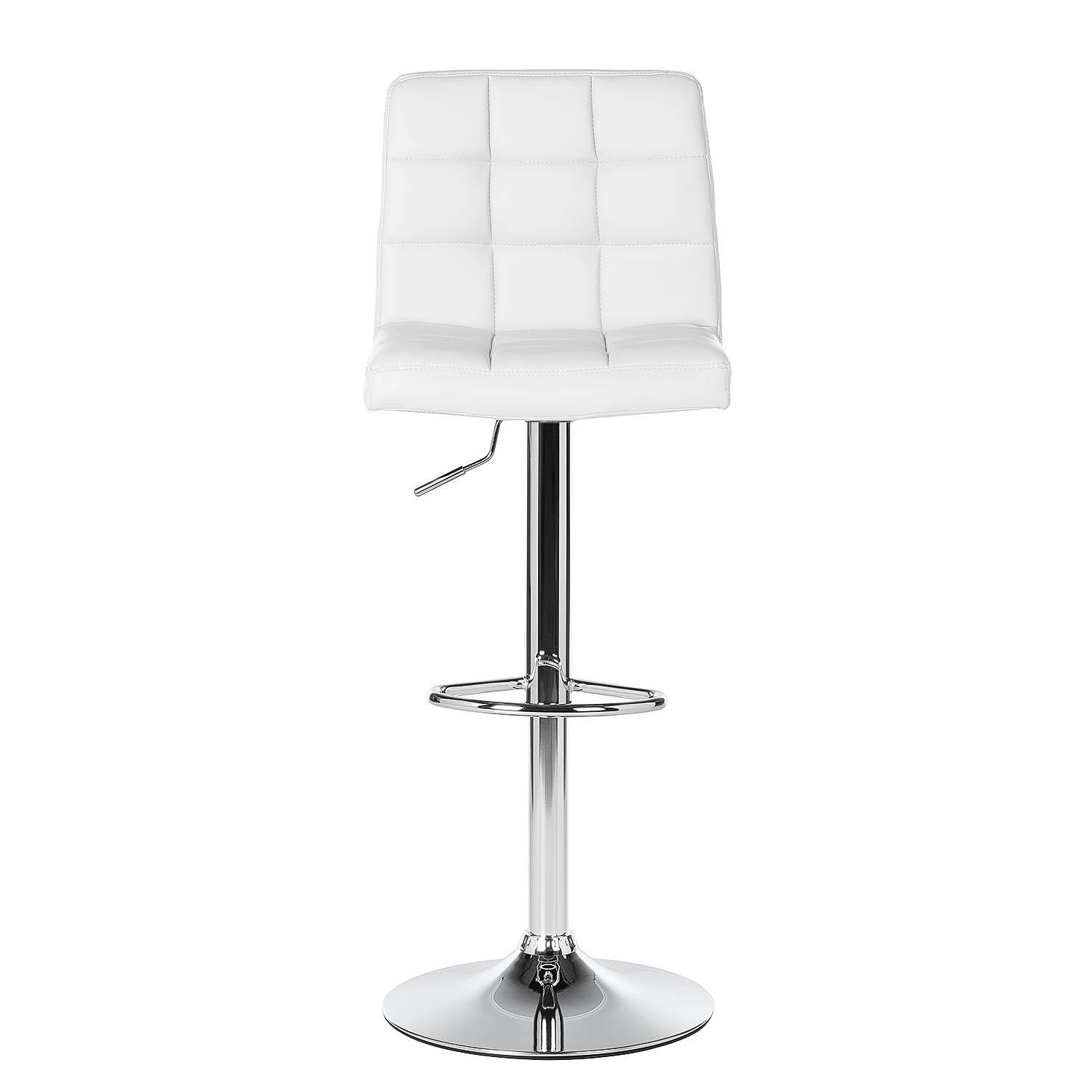 Barhocker Fitzgerald Kunstleder Weiß Chrom 3