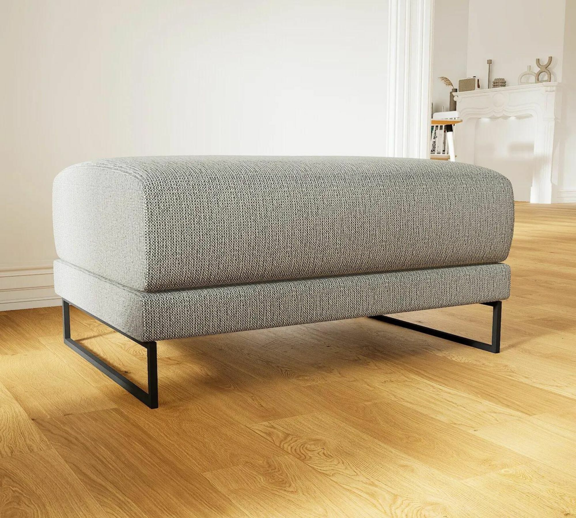 Tyme Hocker Strukturgewebe Granitweiß 0