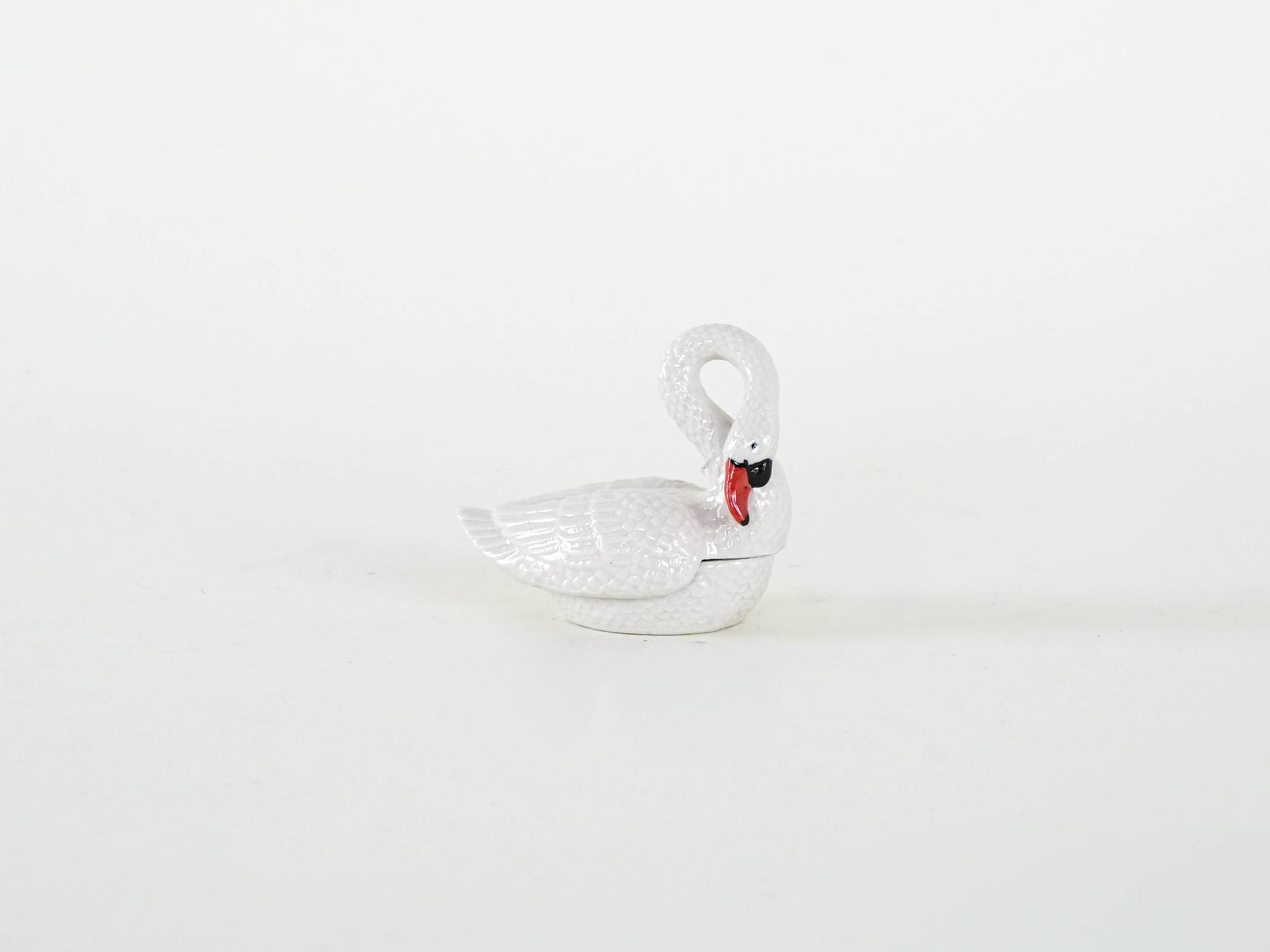 Schwanendose Porzellan Weiß 1960er Jahre 2