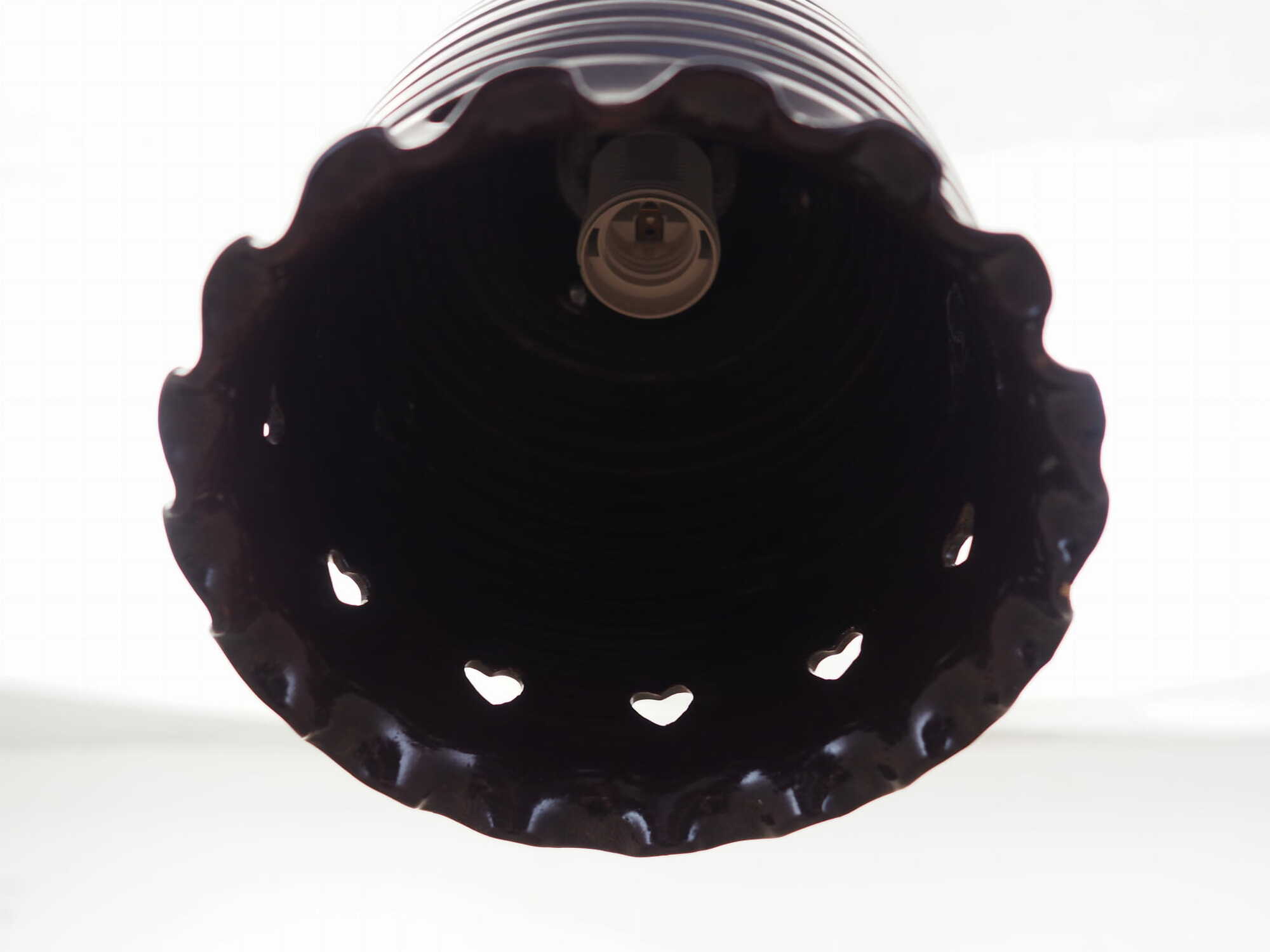 Vintage Pendant Lamp Ceramic Brown 1960s 3