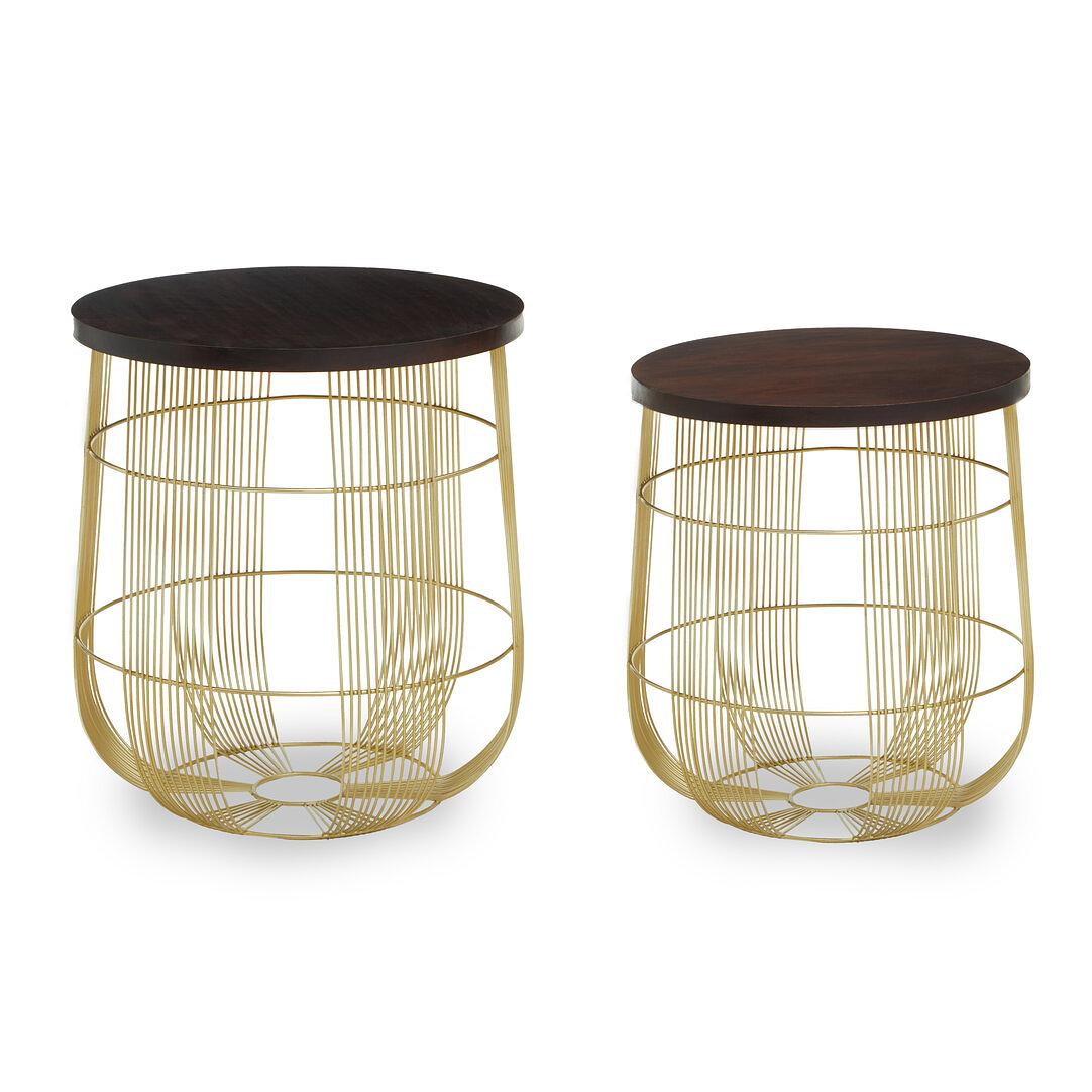 Agra Beistelltisch mit Messing-Finish 0