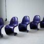5x Vintage Verner Panton Stuhl Kunststoff Violett 3