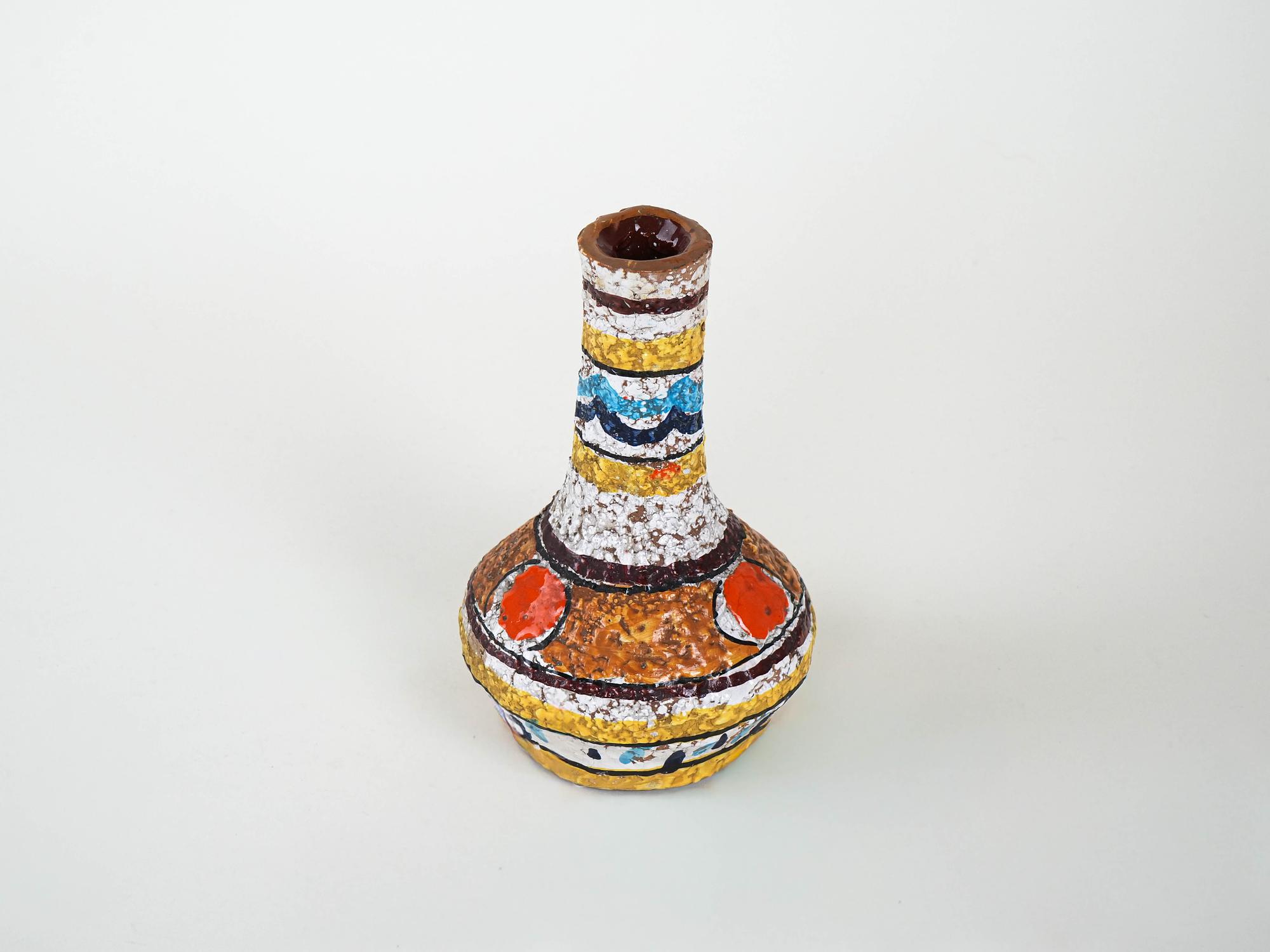 Keramikvase Mehrfarbig 1960er Jahre 4