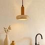 Worm Pendant Light Oak Wood Cream 3