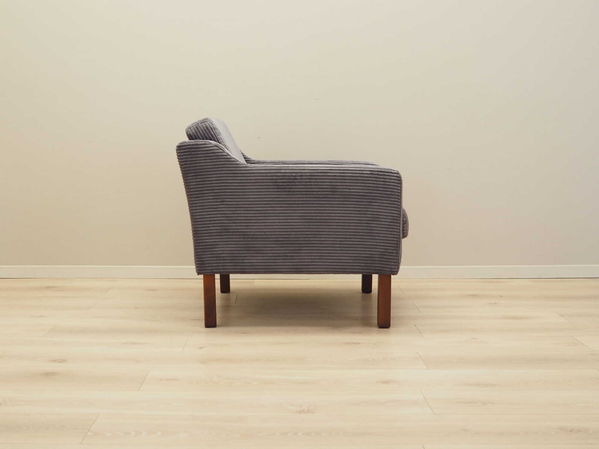 Vintage armchair beech wood velvet grey 1970s 9