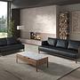 Rectangular coffee table Walnut wood Marble look 5