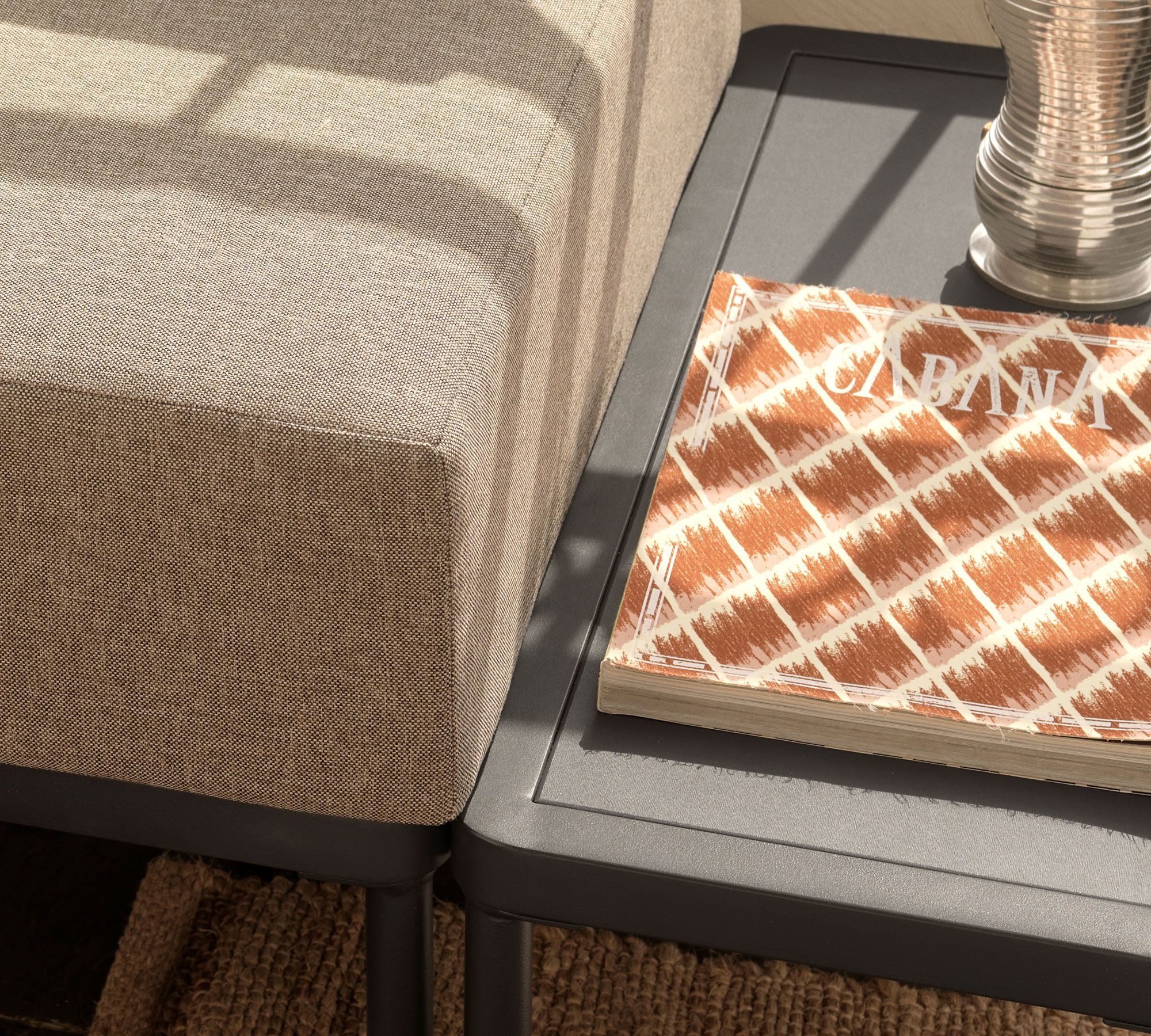 Hadley Outdoor Coffee Table Anthracite Grey Steel 30 x 70 cm 6