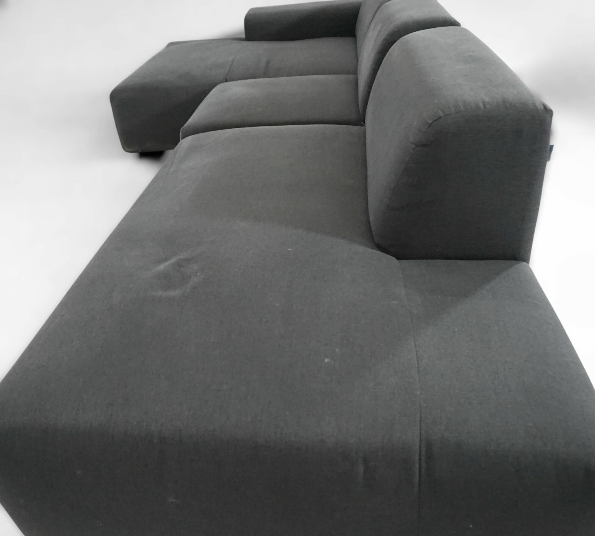 Pyllow Ecksofa mit 2 Récamieren Feingewebe Schwarz 4