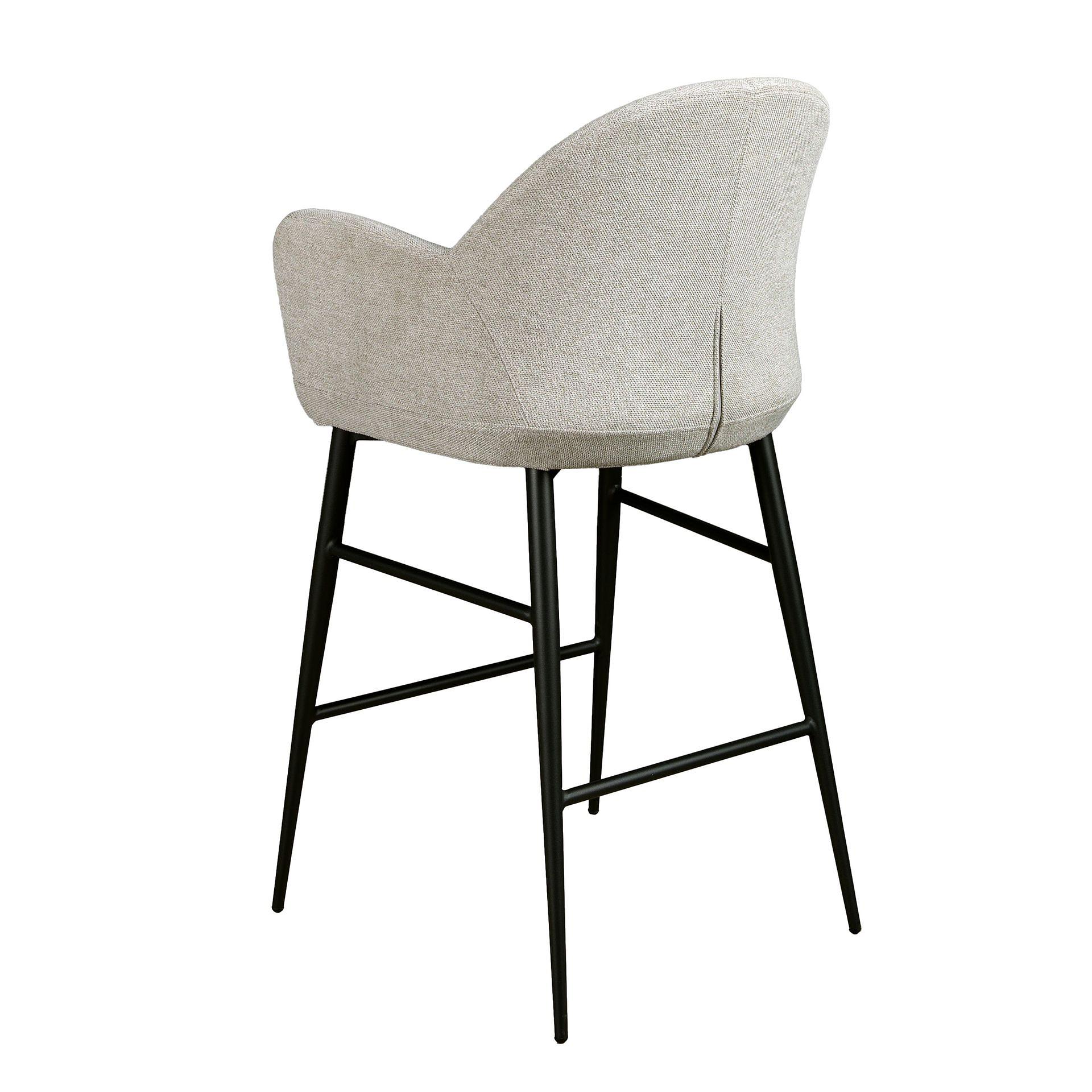 Sgabello da bar in tessuto grigio 6