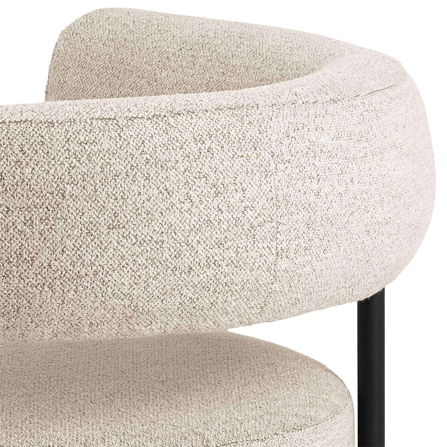Loungesessel Kerame Bouclé Stahl Beige Schwarz 4
