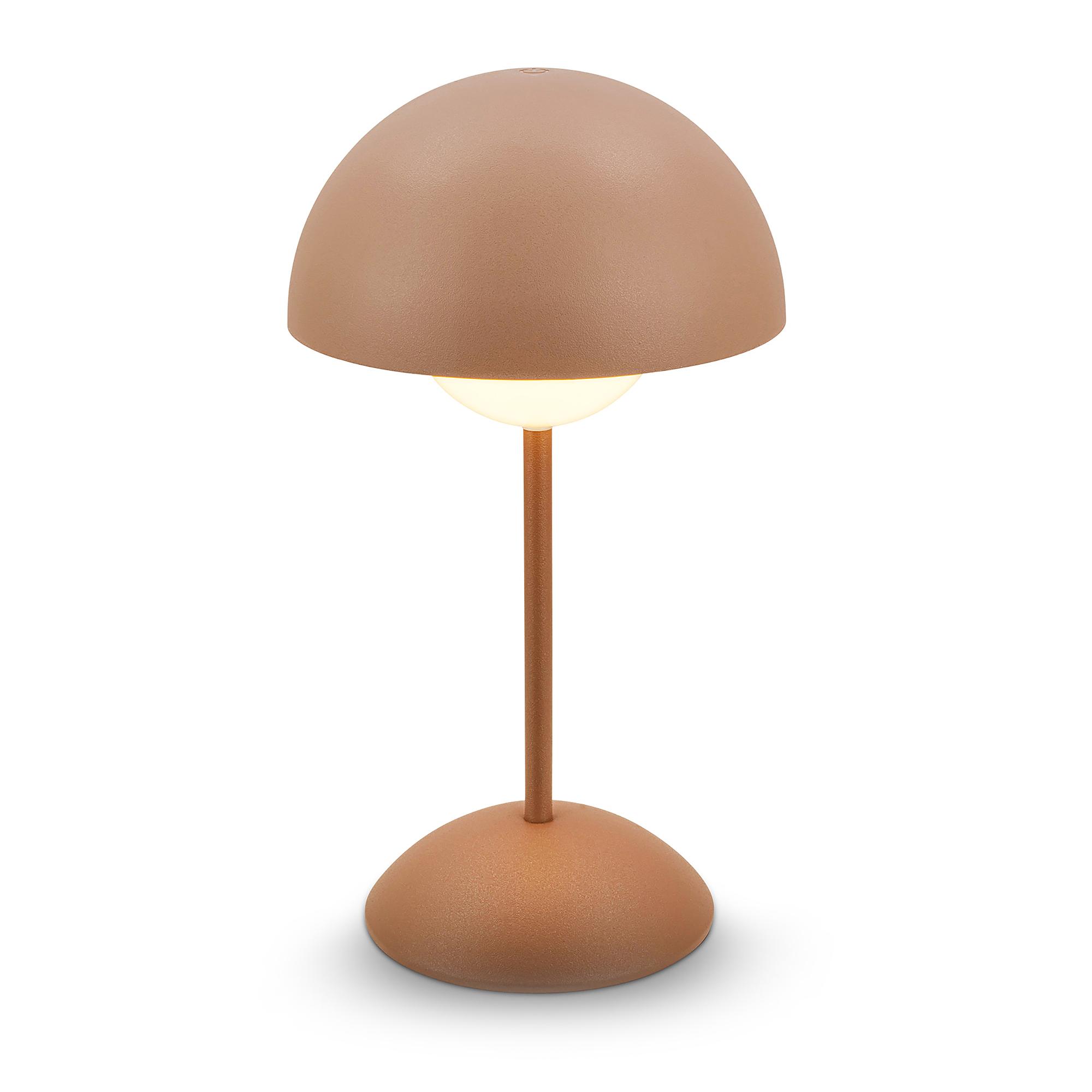 Kugle Akku LED Tischleuchte Aluminium Braun 0