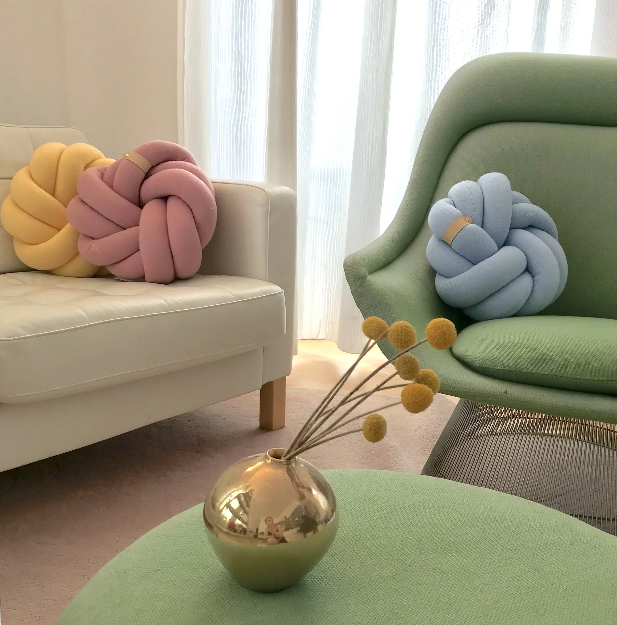 Knot pillow Textile Yellow 5