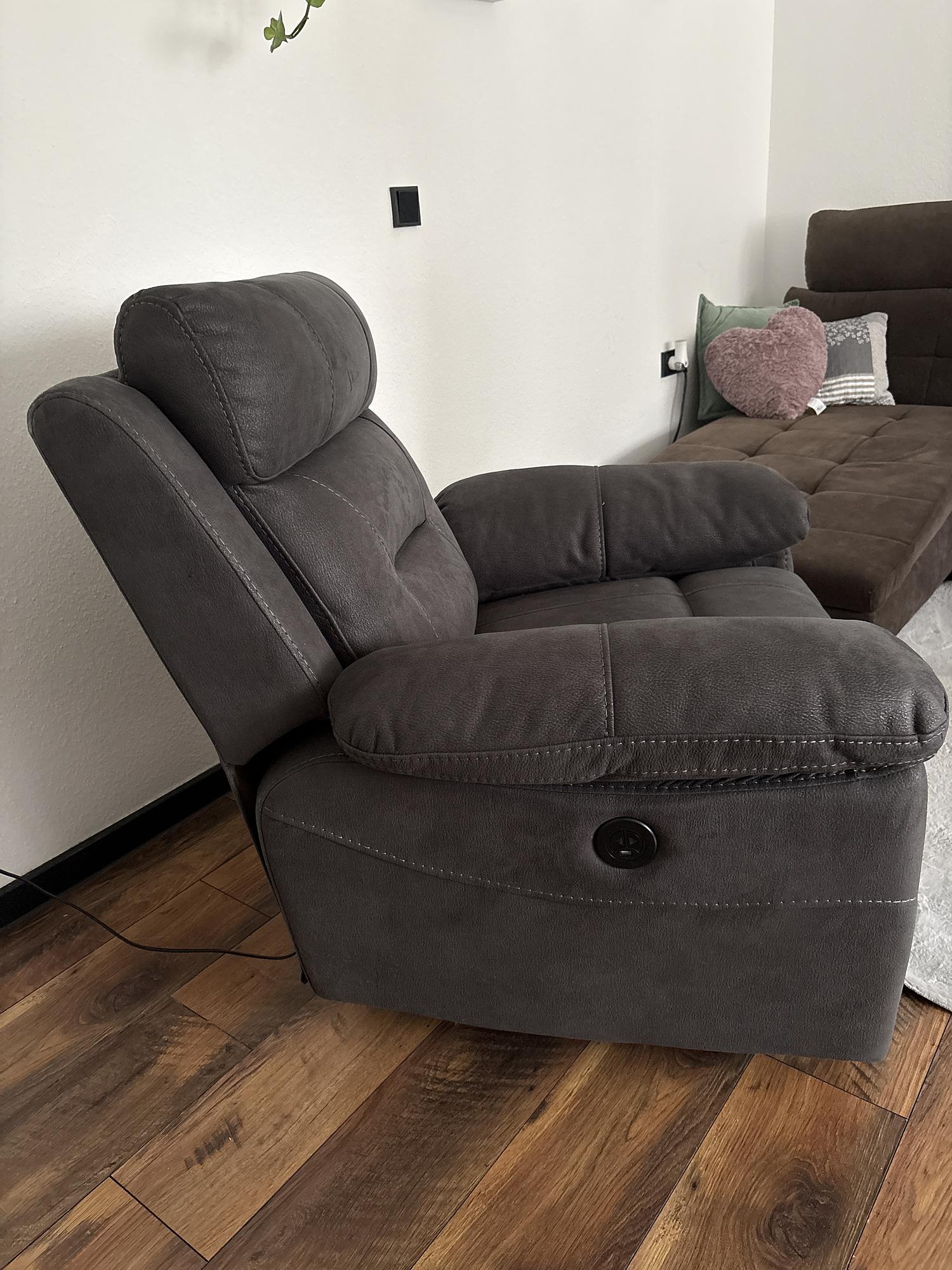 Armchair Reclining Function Grey 3
