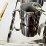 Vintage Espresso-Set Edelstahl Silber 4