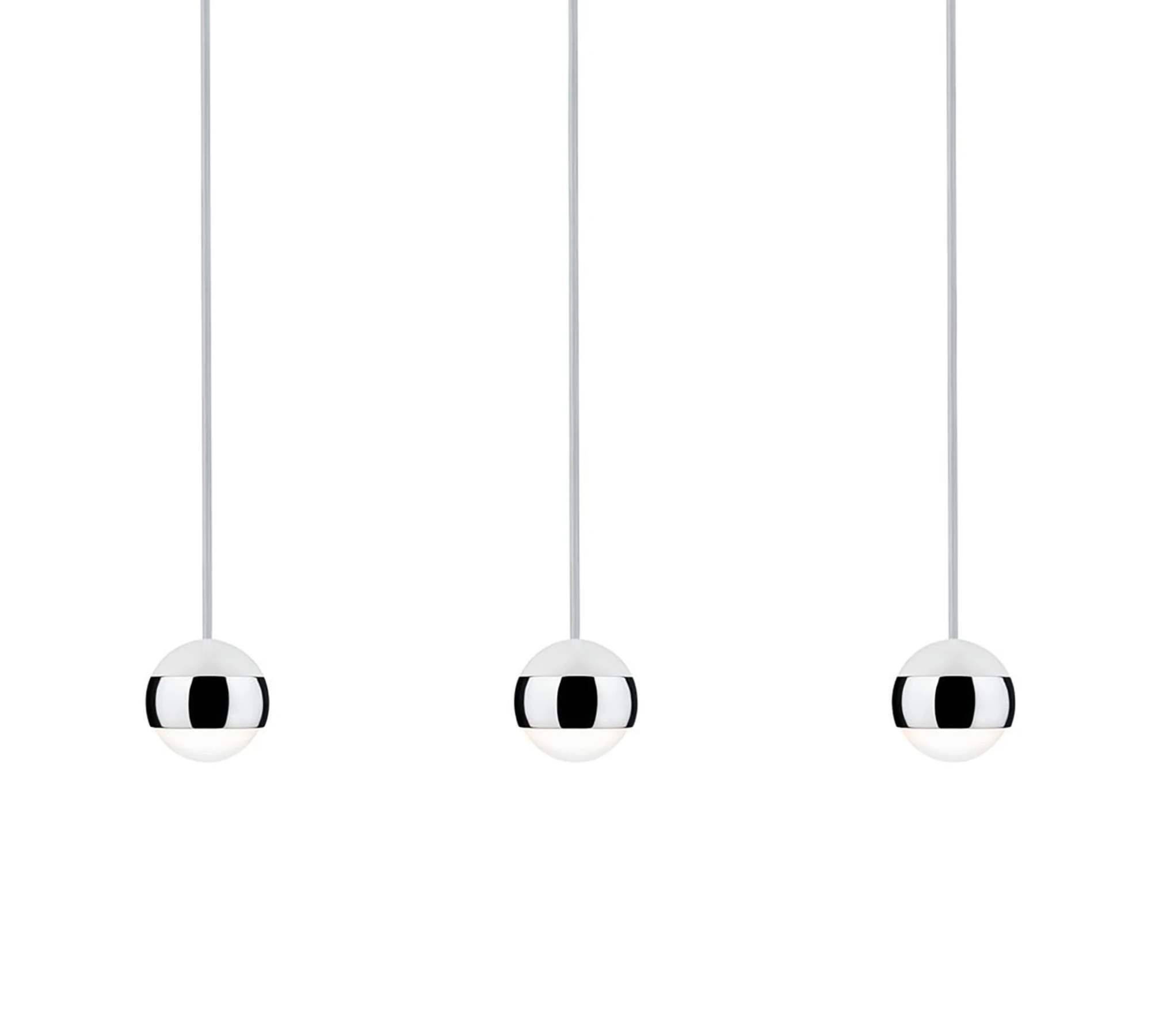 LED Pendelleuchte 3-flammig Glas Chrom 0