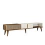 Milan TV Stand Walnut Brown Cream 4