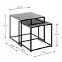 2x Cerney Beistelltisch-Set Glas Metall Schwarz 4
