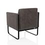 Aruba Retro Lounge Chair Faux Leather Gray 9