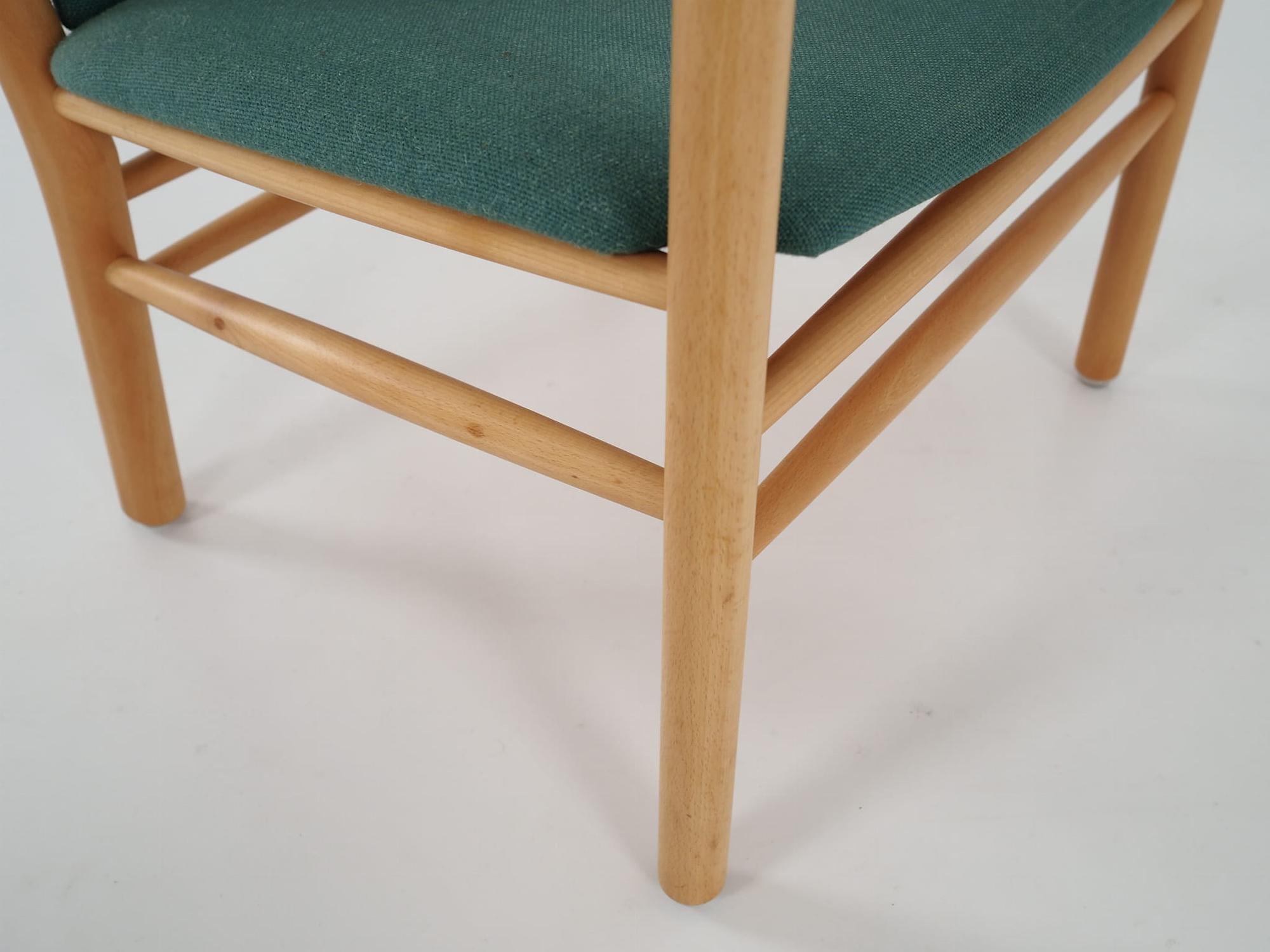 Vintage chair Beech wood Green 1970s 11