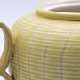 Vintage Bodenvase Keramik Gelb 1950er 2