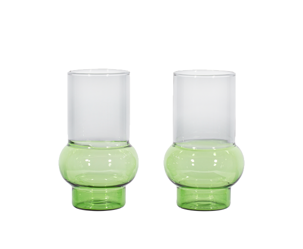 Bump Tall Glas 2-er Set Grün 0