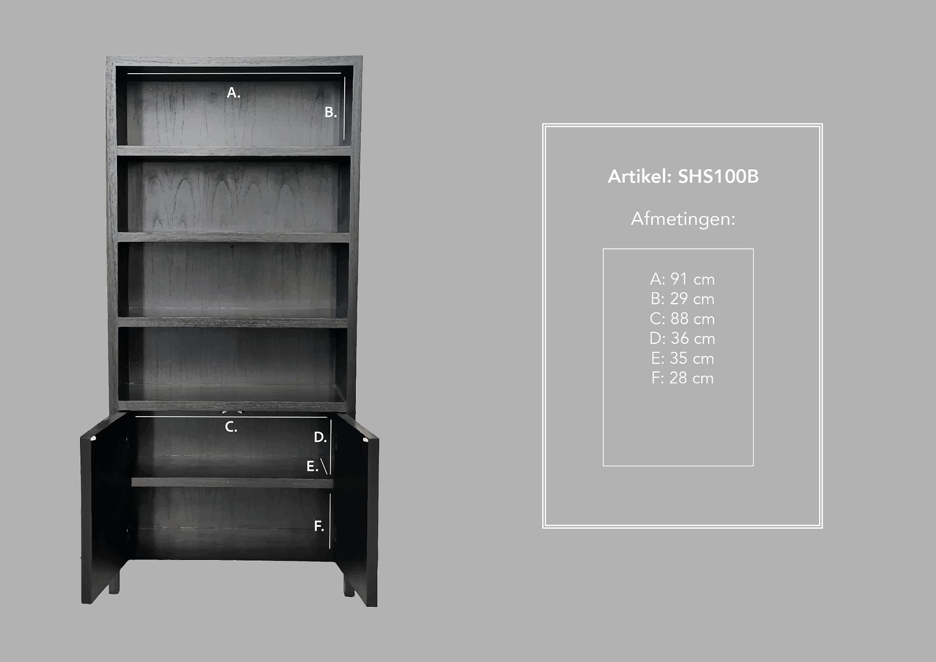 Wandregal Teakholzfurnier Schwarz 5