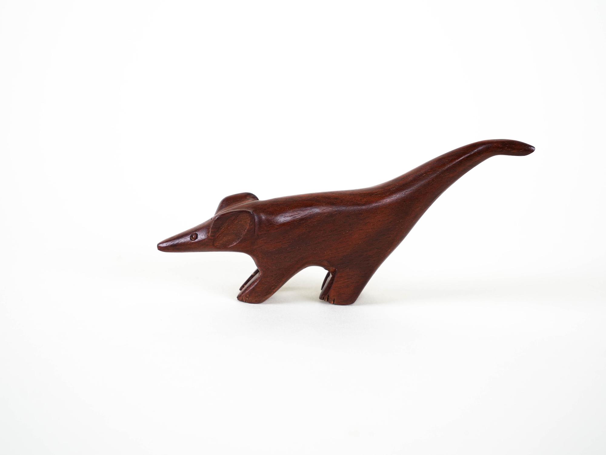Animal figure teak wood 1970s 3