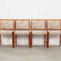 4x Stuhl Teakholz Textil Beige 1970er Jahre  1