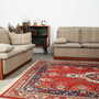 Vintage Sofa 2-seater Teak Wood Textile Gray 1970s 9