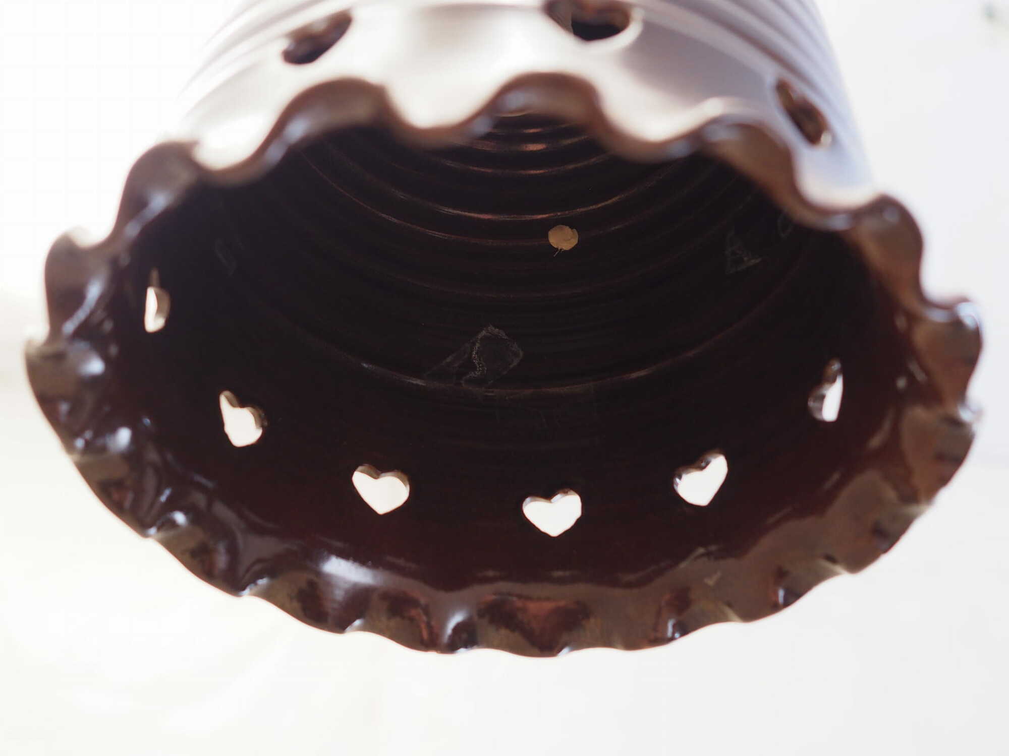 Vintage Pendant Lamp Ceramic Brown 1960s 5