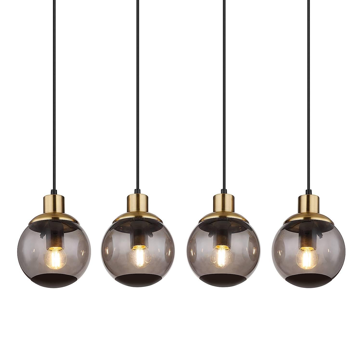 Potter Pendelleuchte Farbglas Eisen 4-flammig 1