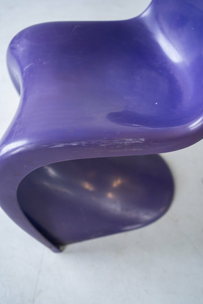 5x Vintage Verner Panton Stuhl Kunststoff Violett 4