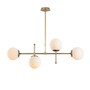 Pendant lamp 4 glass spheres metal gold 1