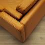 Sofa Leder Orange 1970er Jahre 5