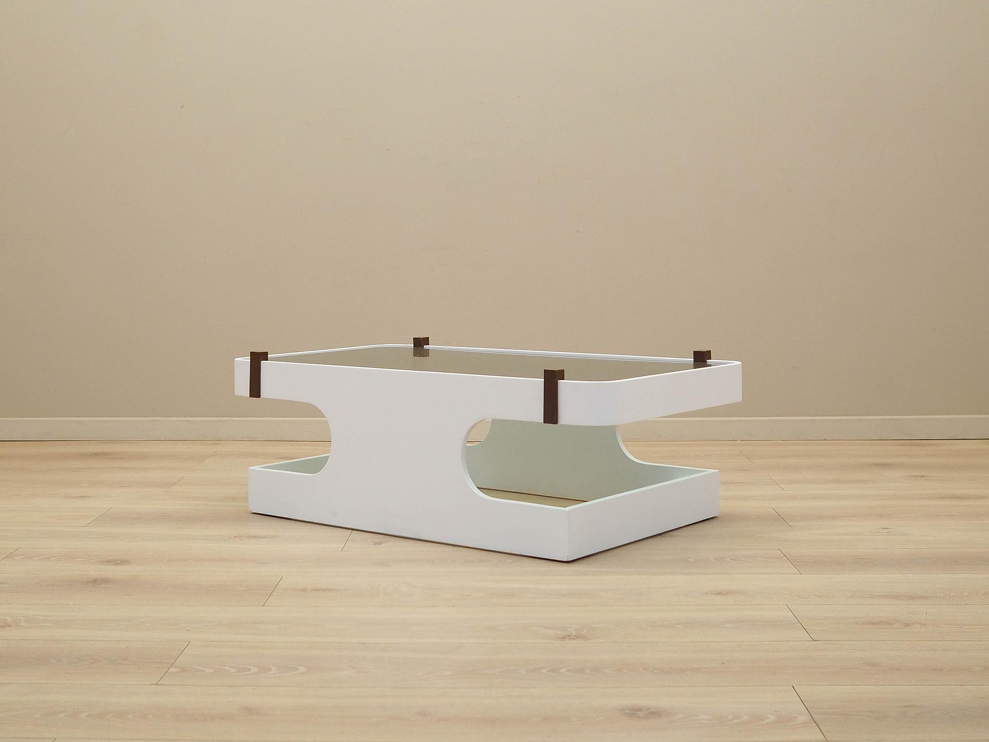 Kaffeetisch Glas Weiß 1970er Jahre 3