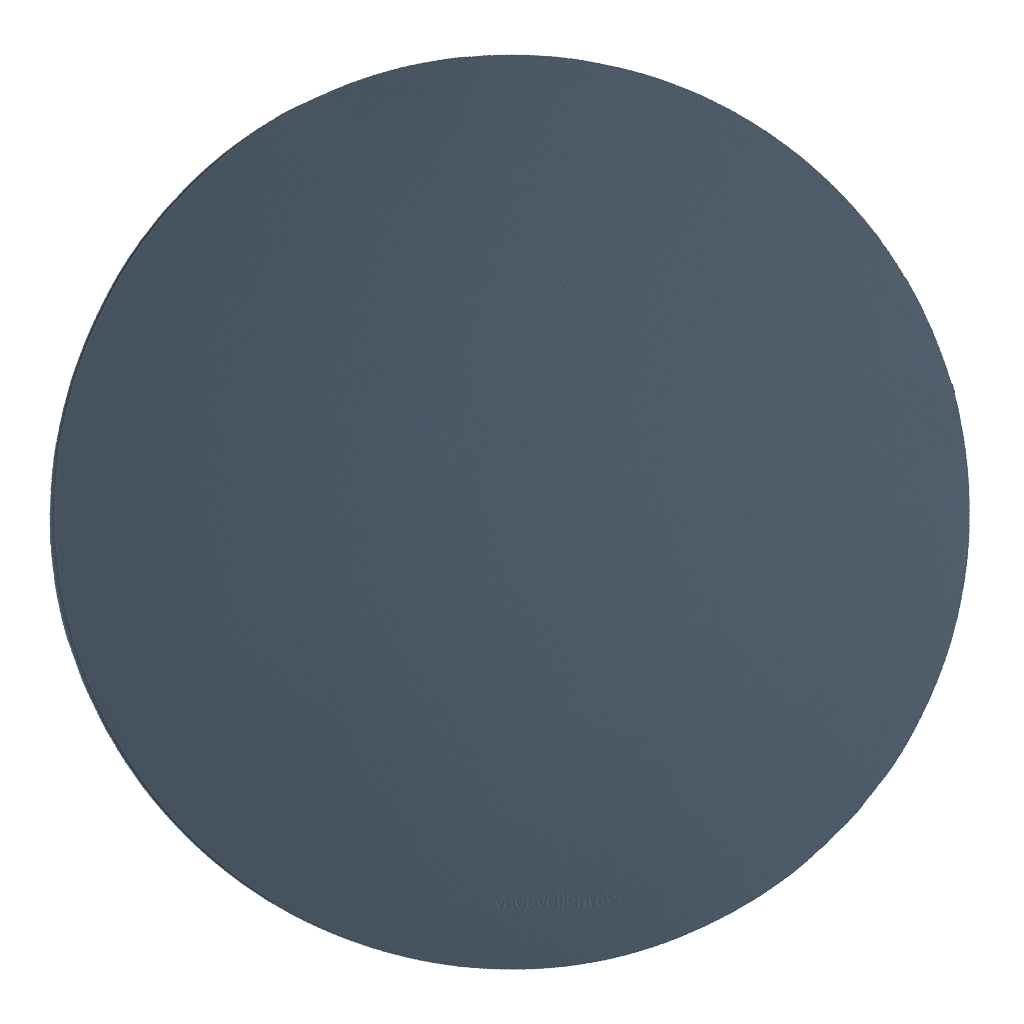 Tovaglietta tonda 100% pelle riciclata petrolio 1