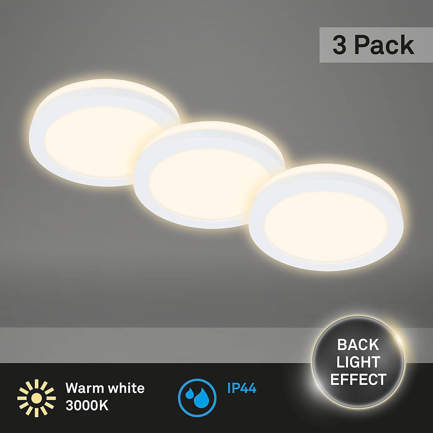 3x LED-Einbauleuchte Sleek Weiß 4
