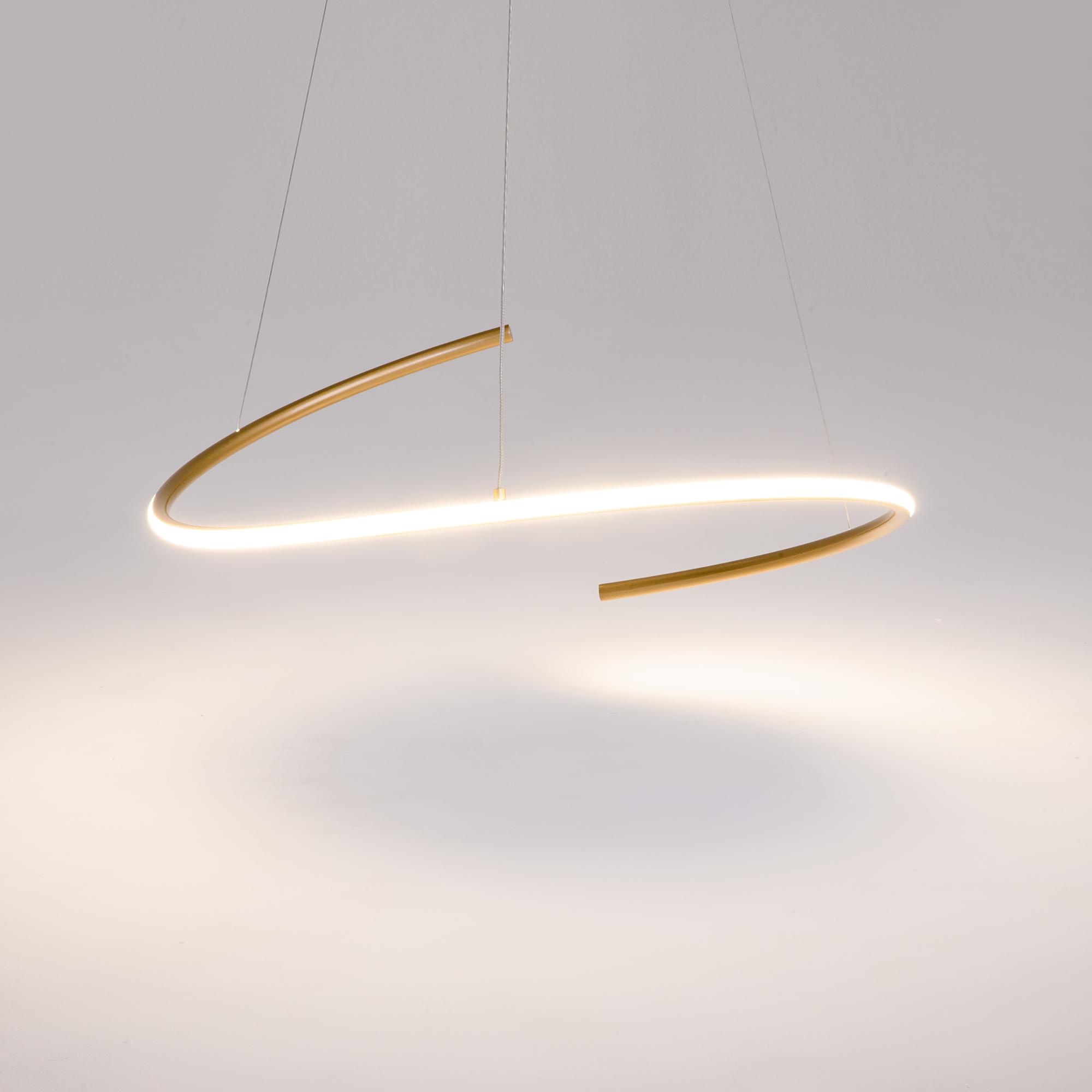 LED Pendant Light Curve Type A 1-Light Aluminum Brass 0