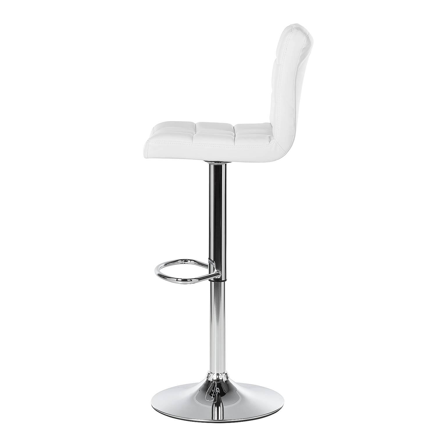 Barhocker Fitzgerald Kunstleder Weiß Chrom 4