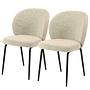 2x Polsterstuhl Carreras Bouclé Stoff Moena Creme 1
