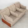 Vintage Sofa 3-Seater Teak Wood Textile Grey 1970s 5