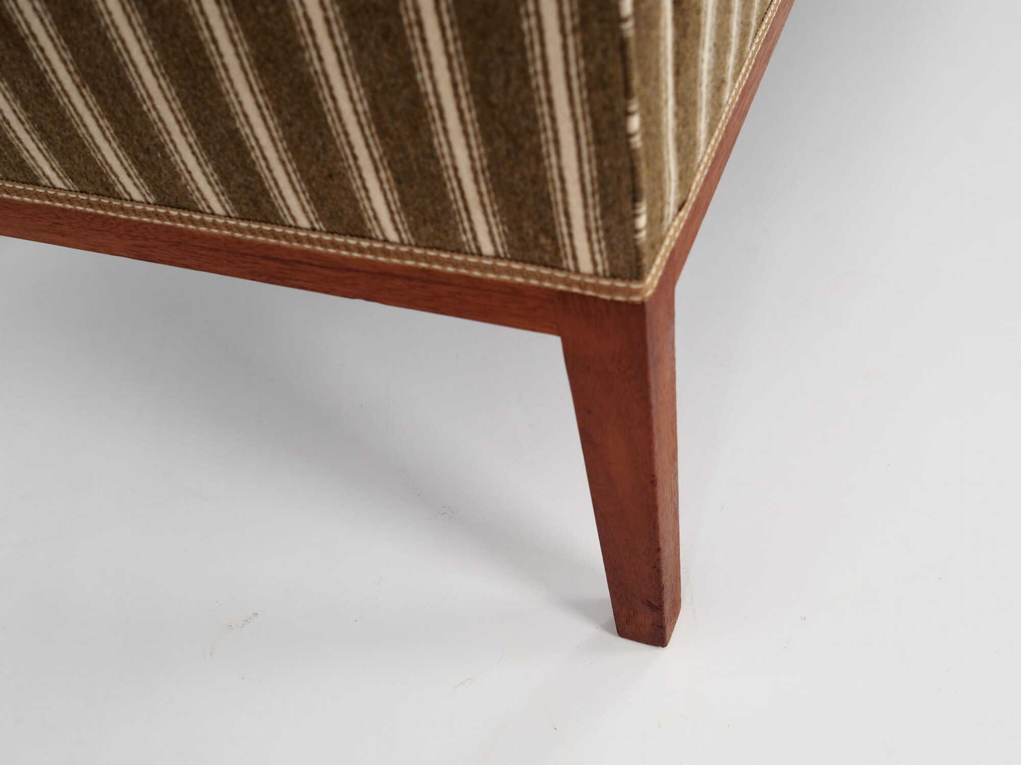 Vintage Sofa Teakholz Textil Grün 1960er Jahre  7